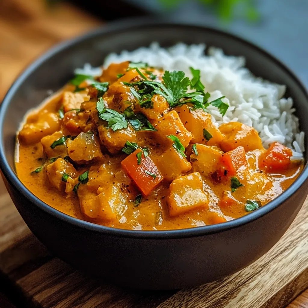 Veganes Kürbis Curry mit Kokosmilch