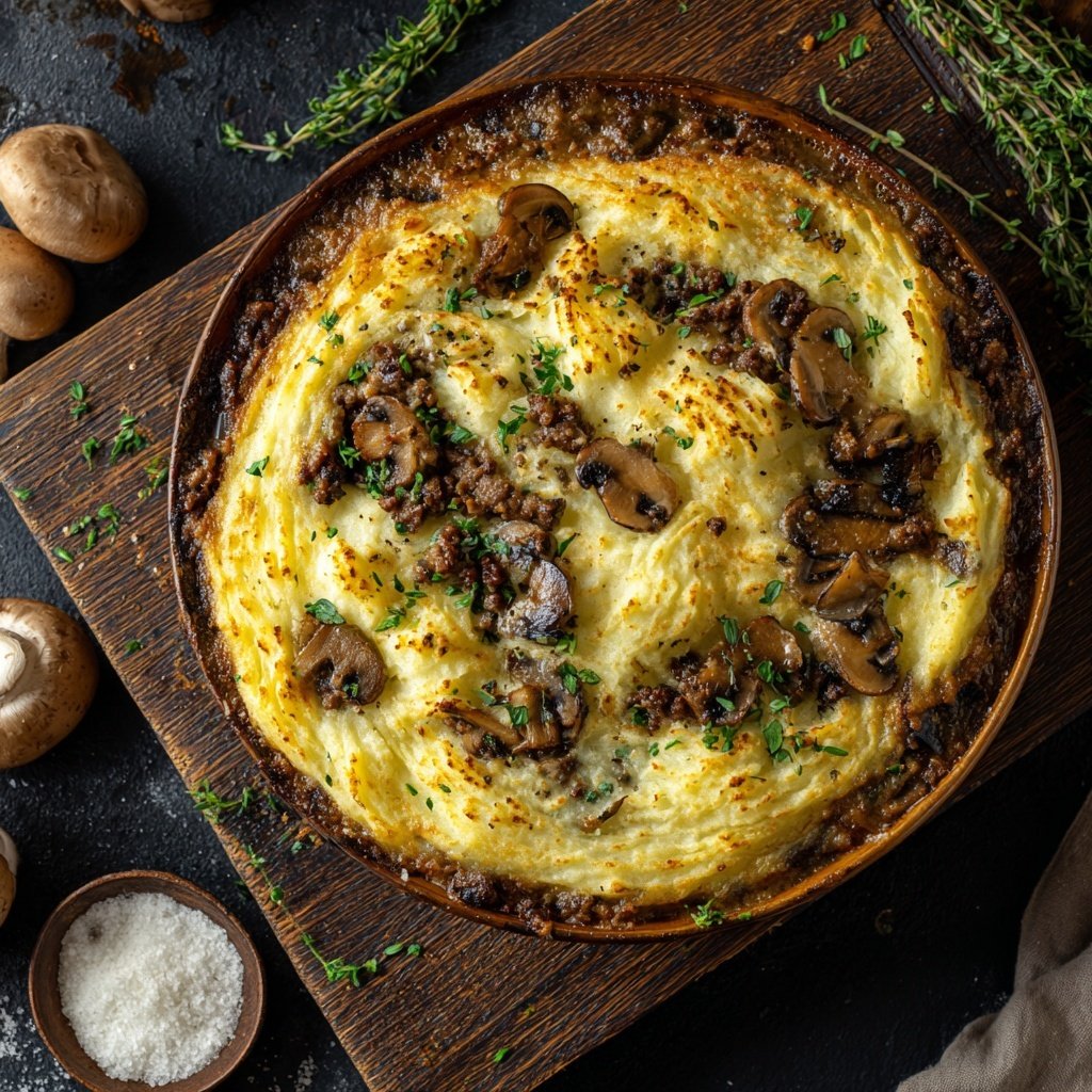Rustikales Shepherd's Pie mit Pilzen