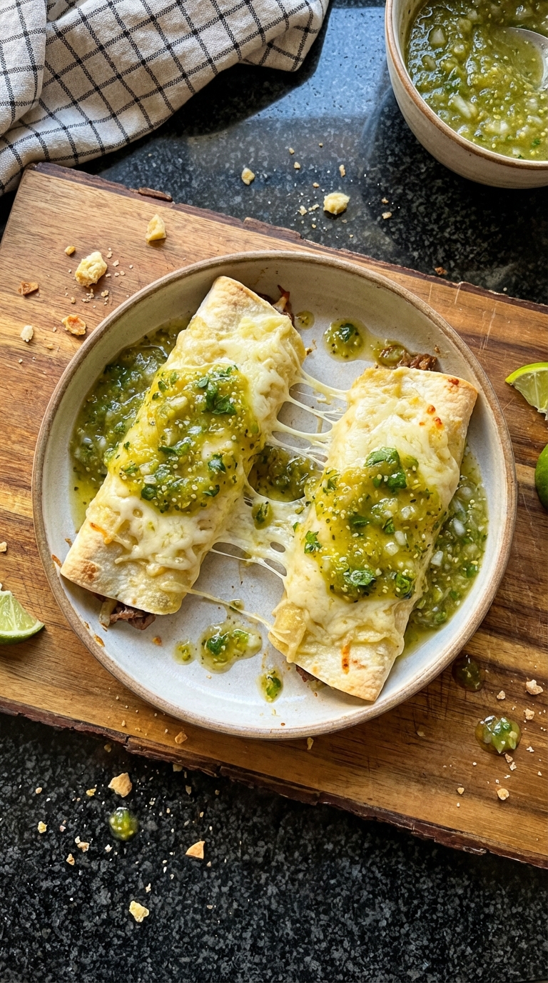 Rind Enchiladas mit Salsa Verde