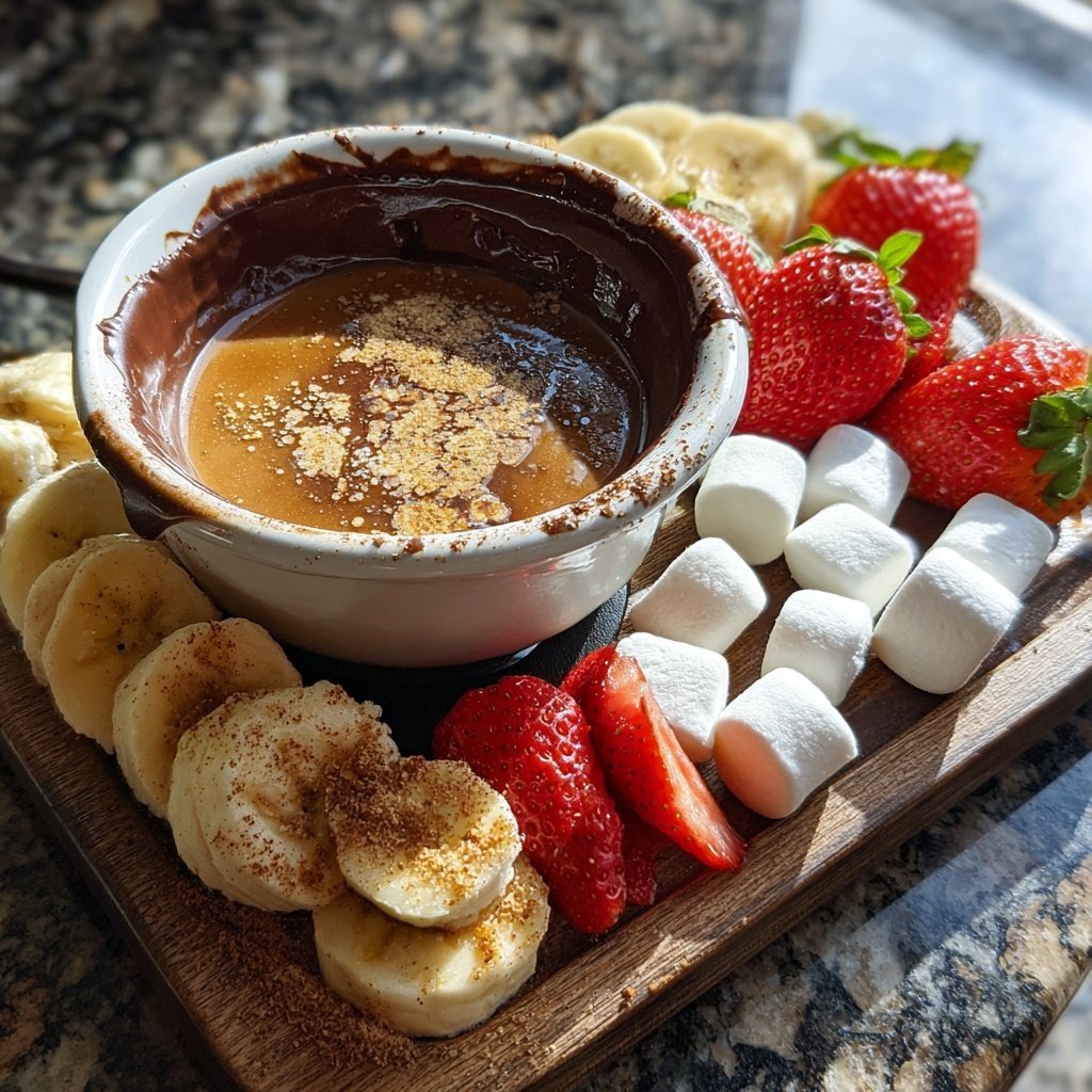 Schokoladenfondue mit frischen Früchten