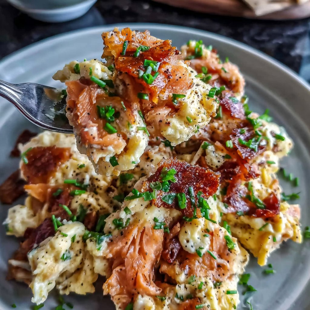 Räucherlachs Eier Rührei