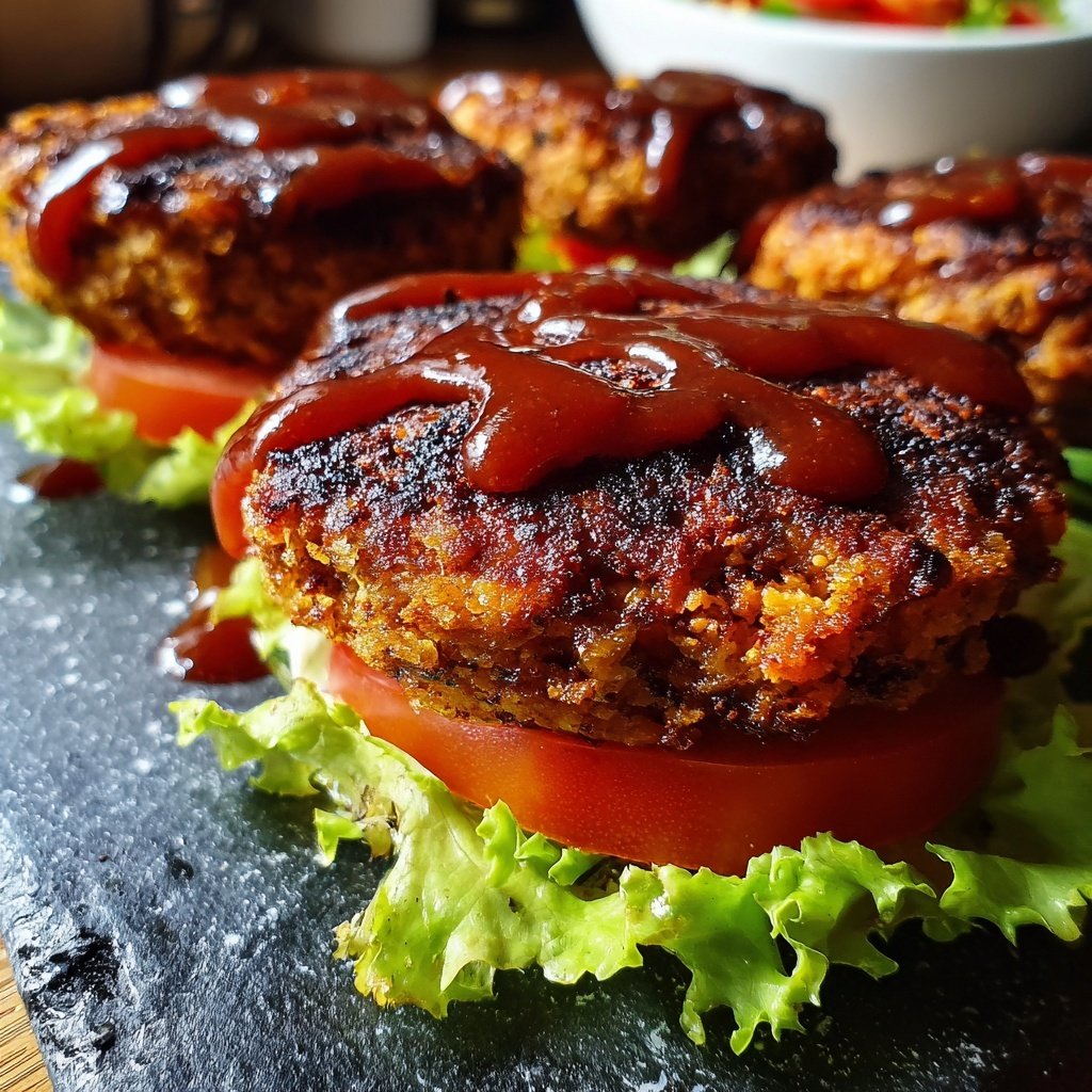 Vegane BBQ Kichererbsen Mini Burger