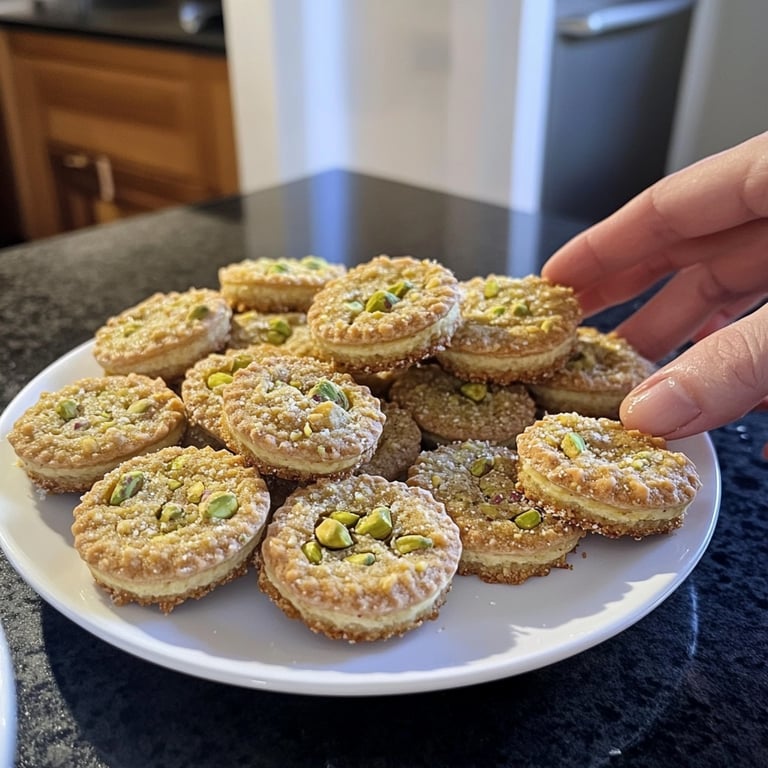 Gefüllte Pistazien-Plätzchen mit Pistaziencreme