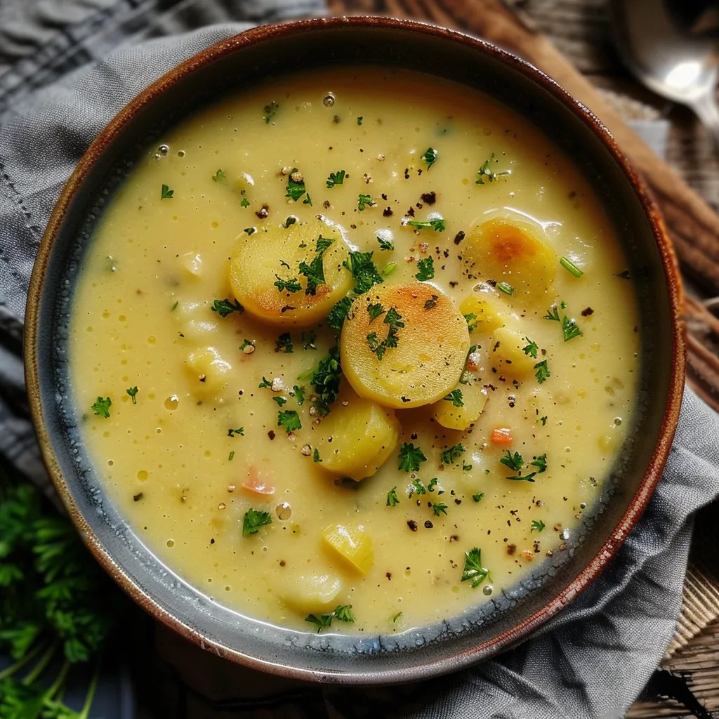 Einfache Kartoffelsuppe mit Wienern