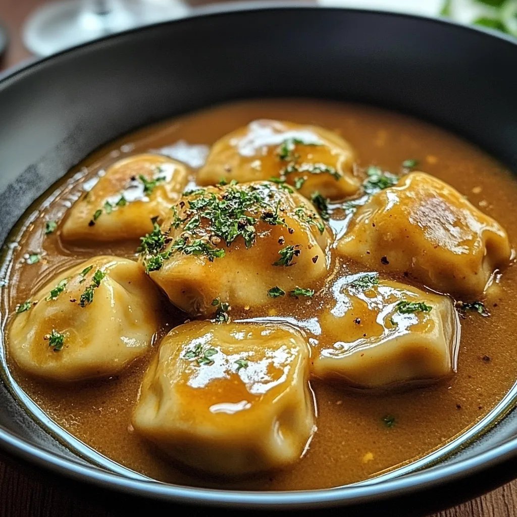Butterzartes Rahmgulasch mit Serviettenknödel