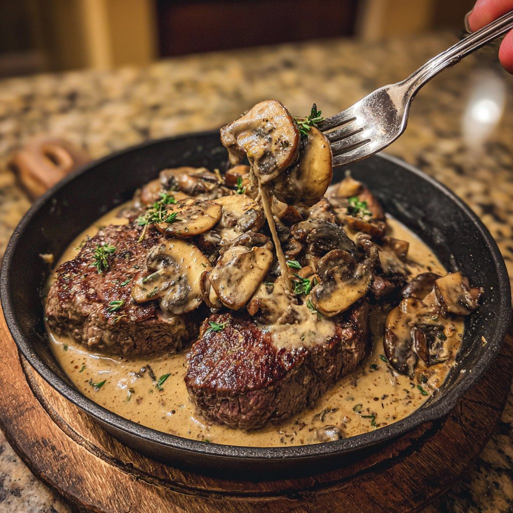 One-Pan Hüftsteak Pilz Soße