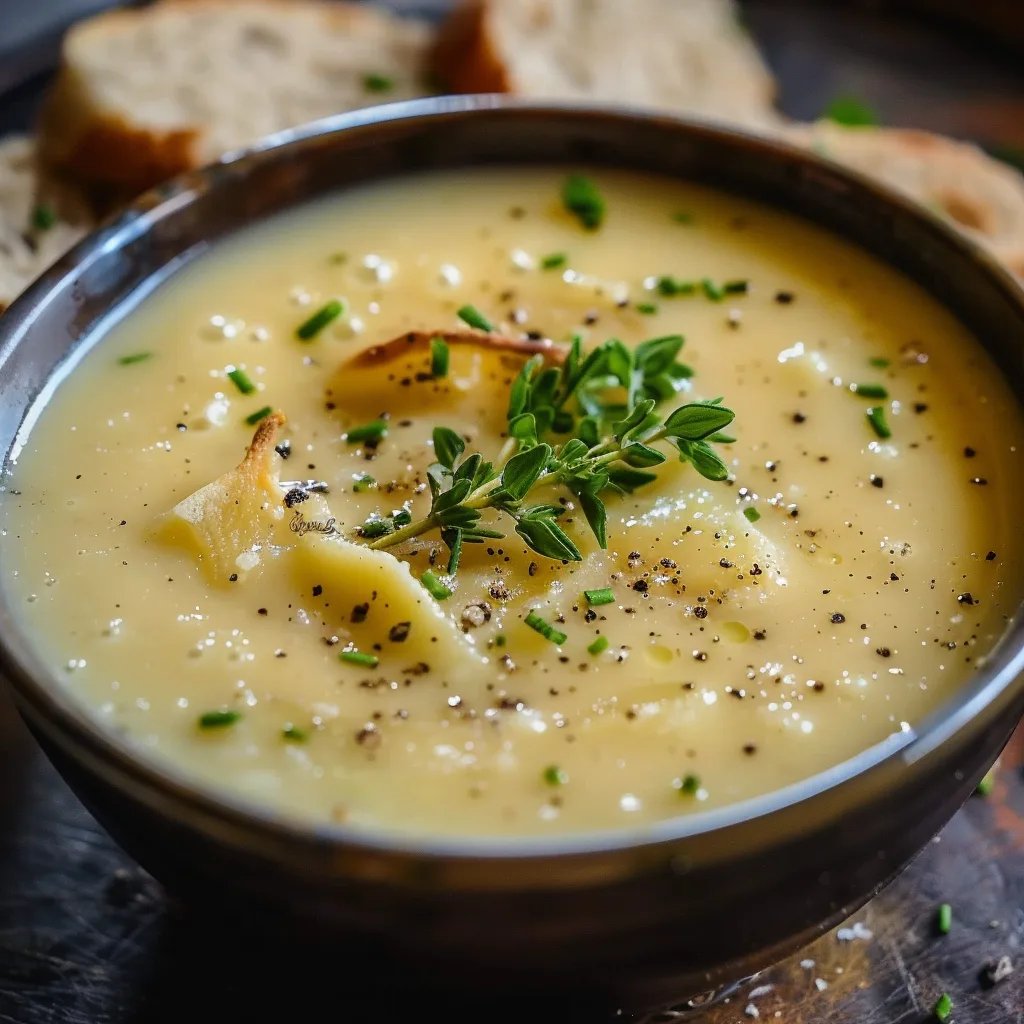 Cheddar-Knoblauch-Kartoffelsuppe