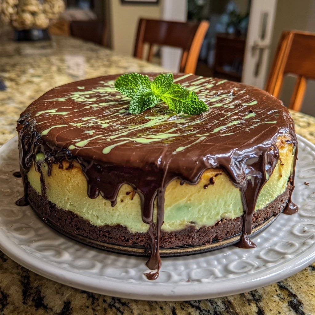 Chocolate Mint Spring Cheesecake