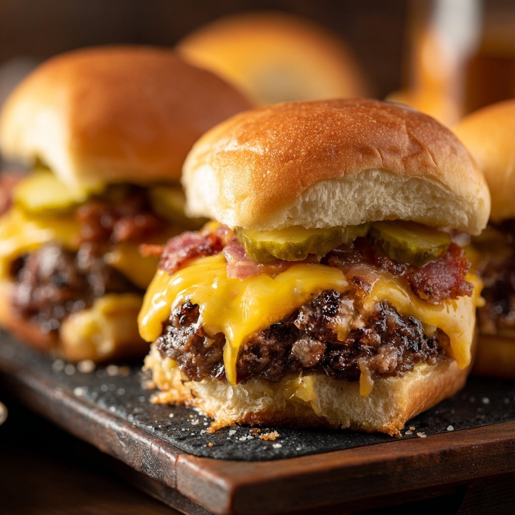Bourbon Speck Cheeseburger Sliders