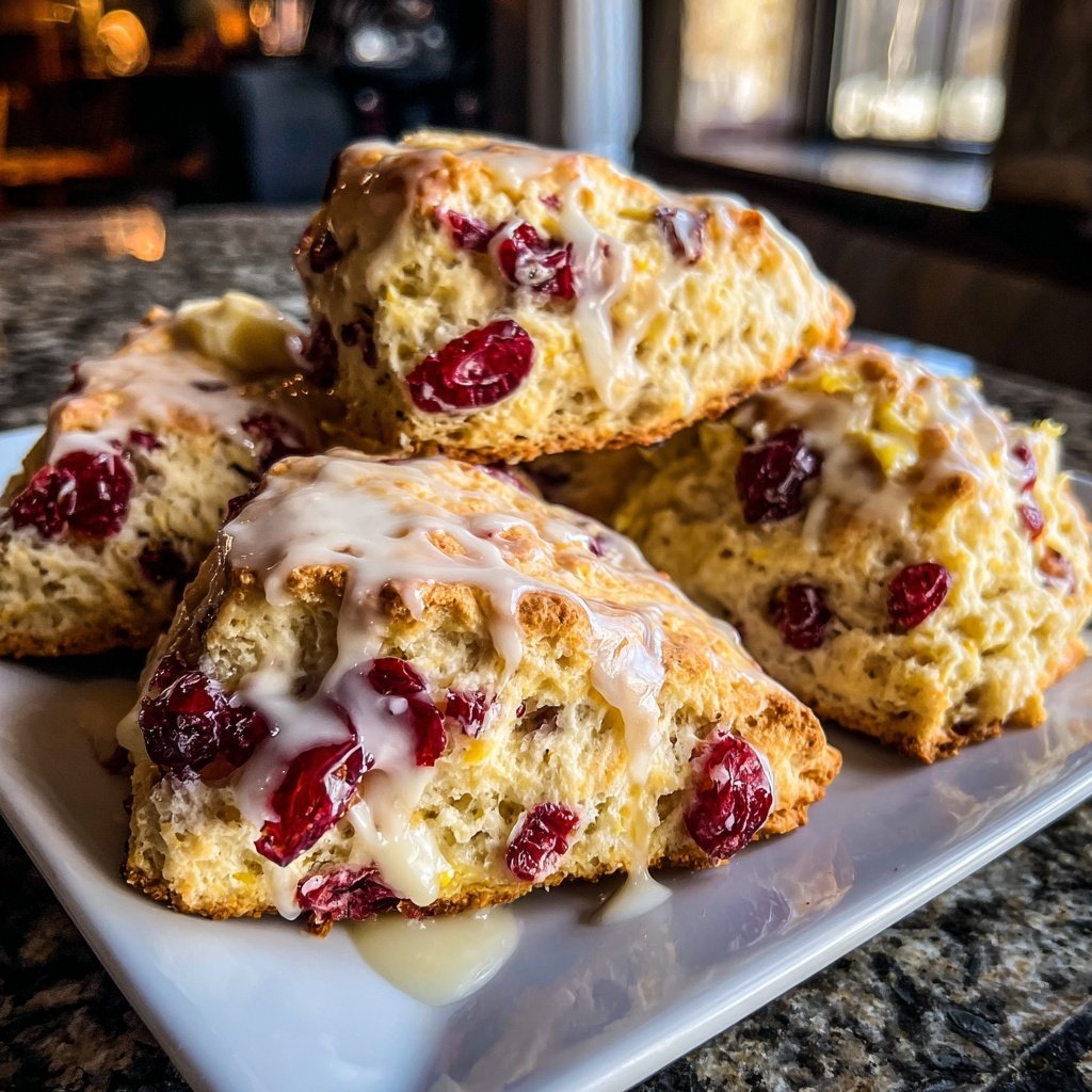 Cranberry Orange Scones mit Butter