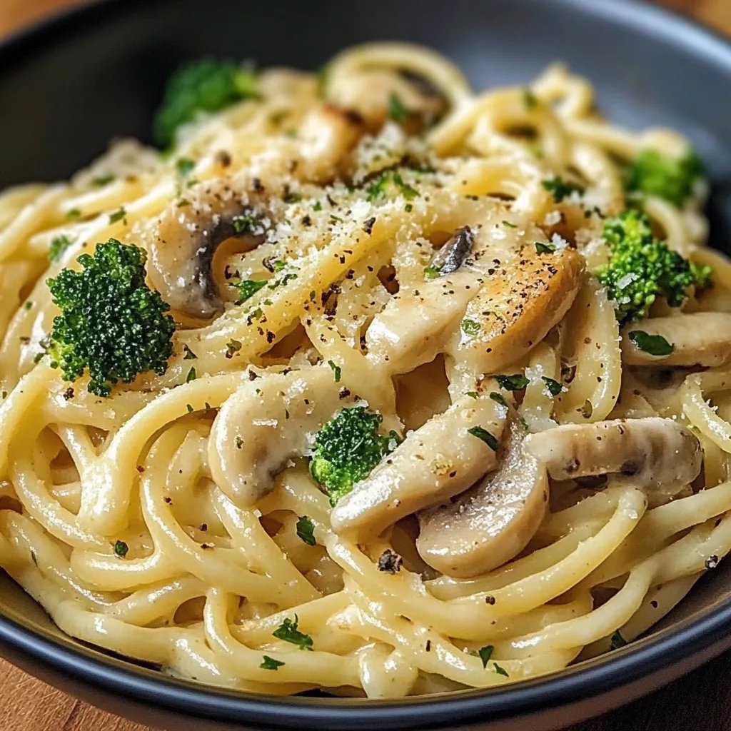 Cremige Hähnchen Brokkoli Pasta