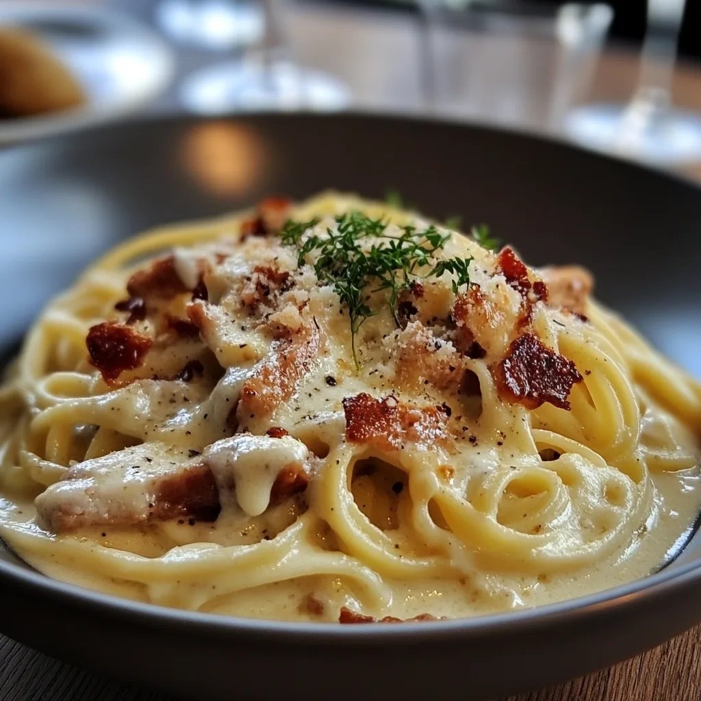 Knuspriges Hähnchen mit cremiger Pasta